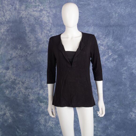 Anthropologie DOLAN Left Coast Collection Black Top Blouse Sz Medium Made in USA - Picture 1 of 4